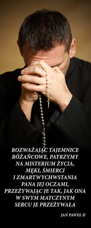 baner na różaniec, idealny do dekoracji kościoła