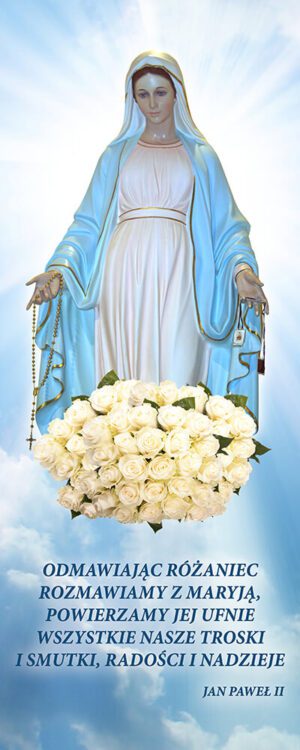 baner na różaniec, idealny do dekoracji kościoła