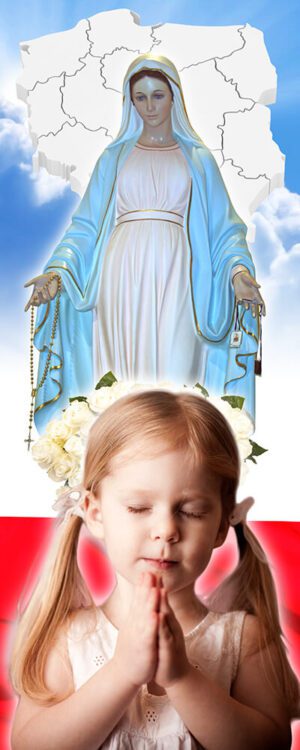 baner na różaniec, idealny do dekoracji kościoła