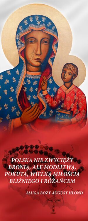 baner na różaniec, idealny do dekoracji kościoła