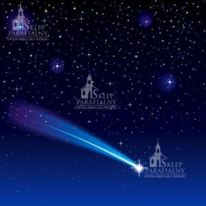 tło do szopki bożonarodzeniowej z motywami Betlejem, aniołów i gwiazd — elegancka, trwała dekoracja podkreślająca duchowy wymiar Świąt.