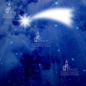 tło do szopki bożonarodzeniowej z motywami Betlejem, aniołów i gwiazd — elegancka, trwała dekoracja podkreślająca duchowy wymiar Świąt.