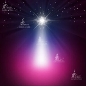 tło do szopki bożonarodzeniowej z motywami Betlejem, aniołów i gwiazd — elegancka, trwała dekoracja podkreślająca duchowy wymiar Świąt.