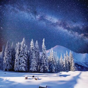 tło do szopki bożonarodzeniowej z motywami Betlejem, aniołów i gwiazd — elegancka, trwała dekoracja podkreślająca duchowy wymiar Świąt.