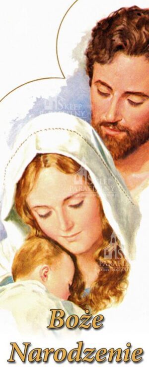 Baner na Boże Narodzenie, ozdoba świąteczna, motywy religijne, grafika, wysokiej jakości materiał, idealny do kościoła i świątecznych uroczystości.