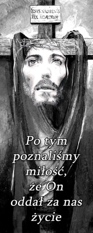 baner na wielki post z wizerunkiem Jezusa, dekoracja wielkpostna