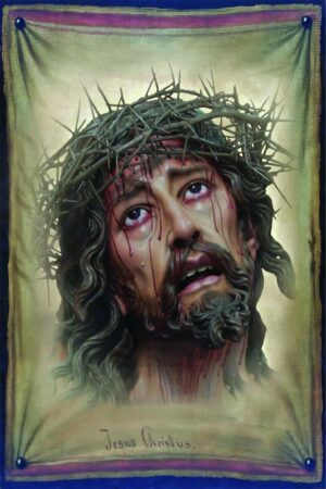 Chusta św Weroniki tkanina dekoracyjna matowa wizerunek Chrystusa