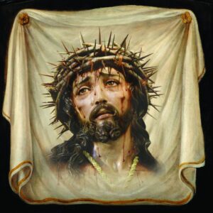 Chusta św Weroniki tkanina dekoracyjna wizerunek Chrystusa matowa