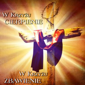Tło do Ciemnicy 200x200 W krzyżu cierpienie zbawienie baner 510g