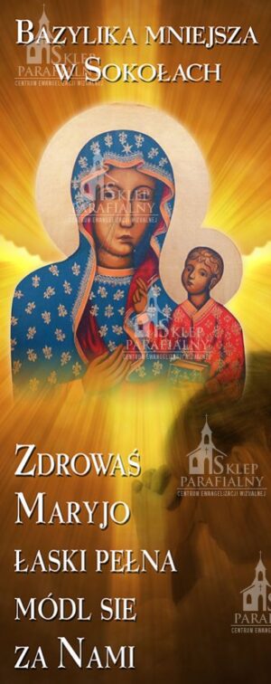 Obraz Matki Boskiej i dziecka- dekoracja na Peregrynację